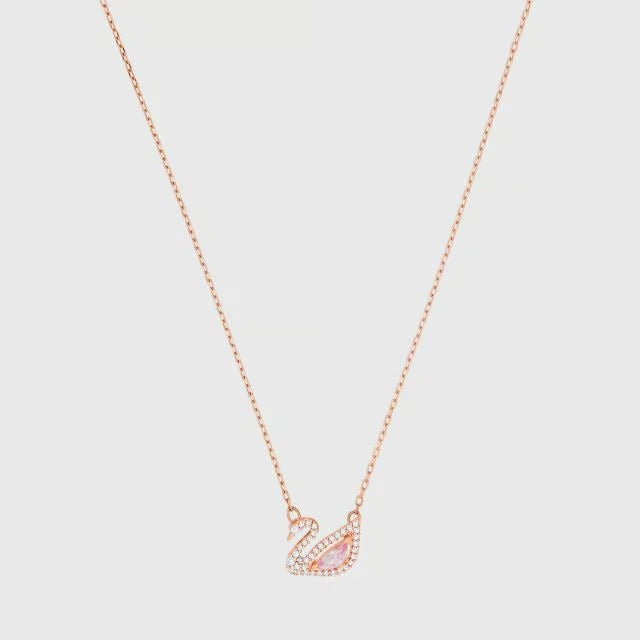 Swan Necklace - Rose Gold