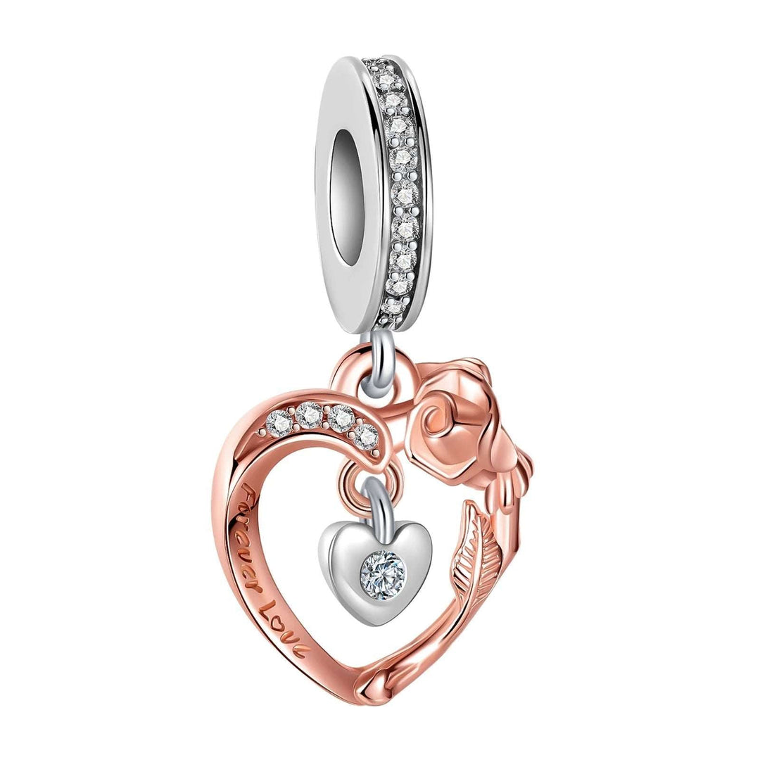 Eternal Love Rose Gold Heart Charm