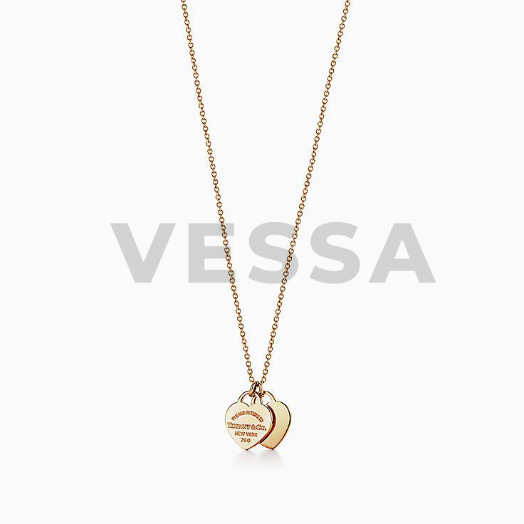 Vessa's Double Heart Necklace - Gold