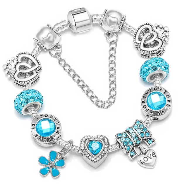 Sapphire Love Charm Bracelet