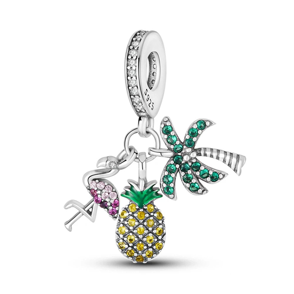 Paradise Flamingo and Pineapple Charm