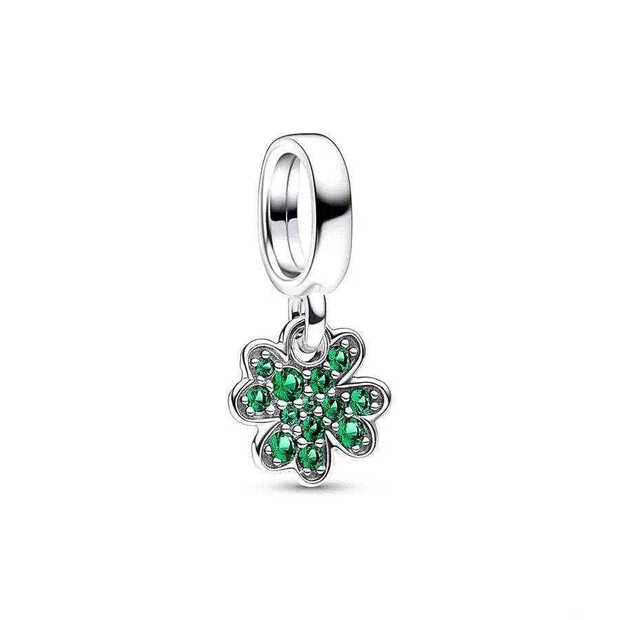 Sparkling Green Clover Charm