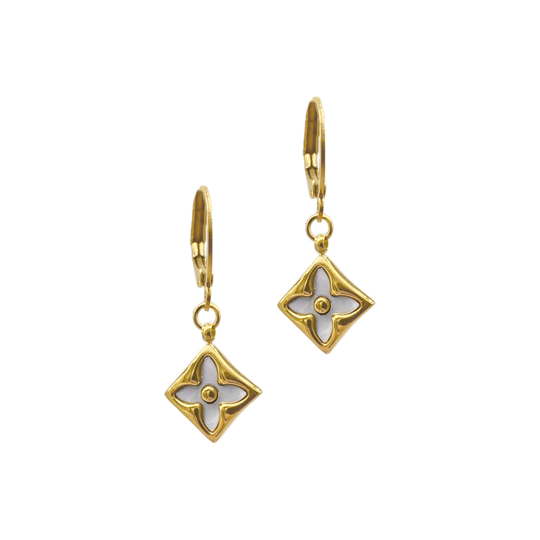 Clover Drop Earrings - Gold